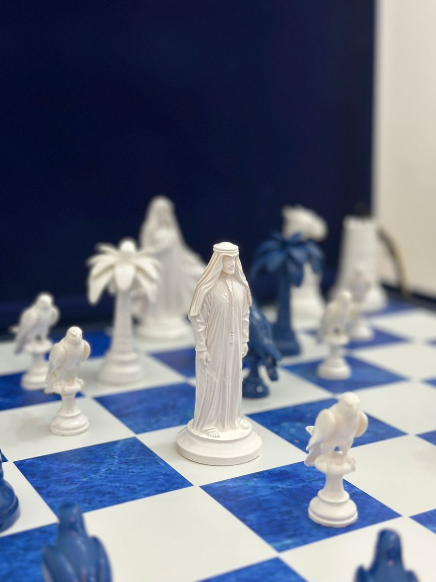 Heritage chess corporate gifting resin SLA Dubai velvet gift box trophy
